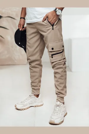 D-Street Pánské béžové kapsáčové jogger kalhoty