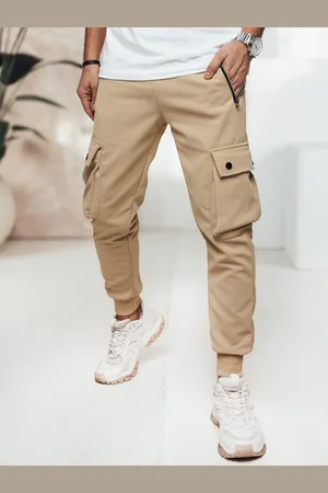D-Street Poutavé béžové kapsáčové jogger kalhoty