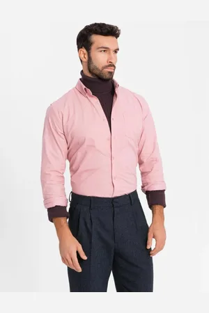 Ombre Clothing Ležérní růžová košile s kapsou V3 SHOS-0153