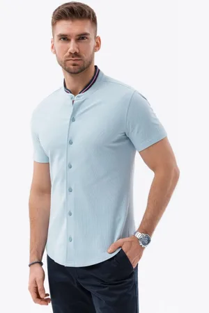 Ombre Clothing Originální modrá košile V3 SHSS-0101