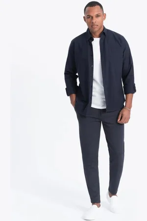 Ombre Clothing Granátové chinos nohavice V1 PACP-0168