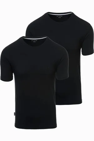 Ombre Clothing Dvojbalení bavlněných triček- černé V5 Z101