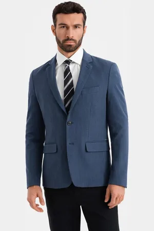 Ombre Clothing Elegantní tmavě modré pánské sako V3 BLZB-0135