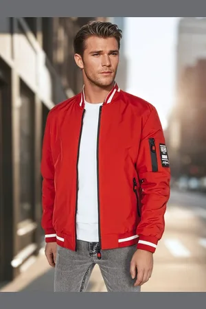 D-Street Módní červená bomber bunda