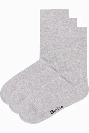 Ombre Clothing Stylové šedé ponožky V3 SOLS-0101 (3 ks)
