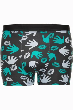 The Other Pánské tyrkysové boxerky s trendy vzorem U523