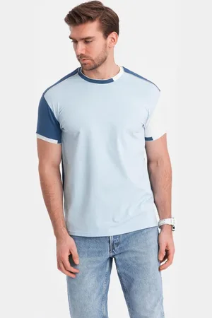Ombre Clothing Atraktivní modré tričko V2 TSCT-0176