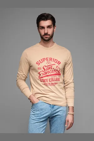 Ombre Clothing Pískové tričko s nápisem V1 LSPT-0116
