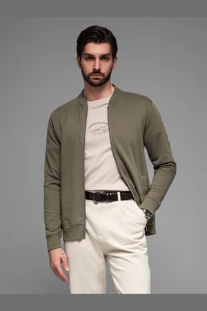 Ombre Clothing Zajímavá khaki bomber mikina V1 SSZP-0215