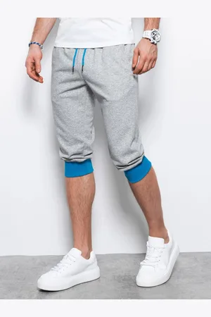 Ombre Clothing Jedinečné teplákové kraťasy šedo/modré V5 P29