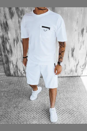 D-Street Stylový pánský komplet v bílé barvě