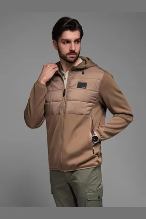 Ombre Clothing Moderní hnědá pánská přechodná bunda V2 JANP-160