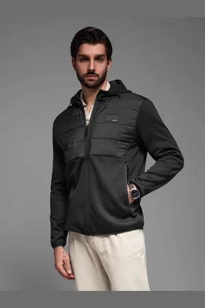 Ombre Clothing Moderní černá pánská přechodná bunda V5 JANP-160