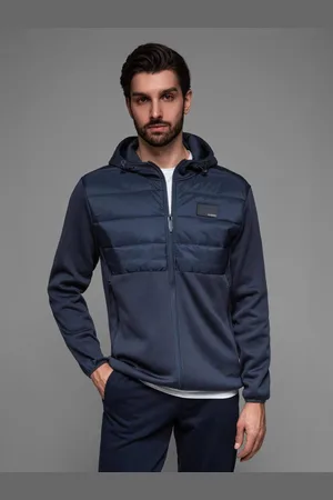 Ombre Clothing Moderní tmavě modrá pánská přechodná bunda V4 JANP-160