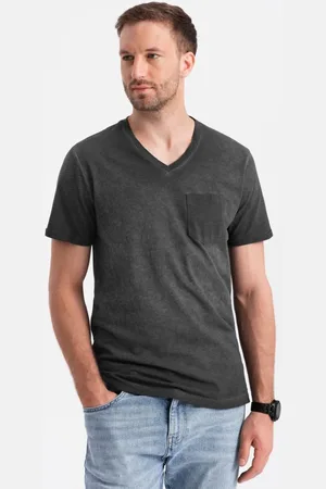 Ombre Clothing Jedinečné černé tričko V6 TSCT-22SS-002