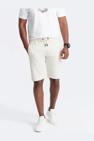 Ombre Clothing Krémové jednobarevné šortky V5 SRBS-0149