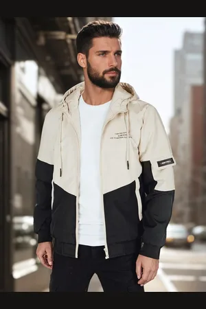 D-Street Trendy béžovo-černá sportovní bunda