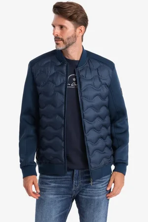 Ombre Clothing Tmavě modrá bomber trendy bunda V2 JALP-0141