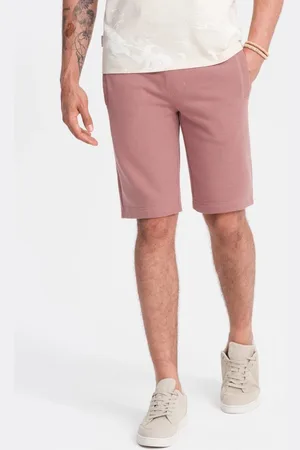 Ombre Clothing Starorůžové jednobarevné šortky V4 SRBS-0149