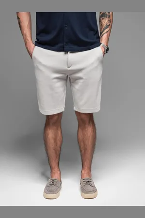 Ombre Clothing Světle-šedé chino pánské kraťasy V5 SRCS-0149