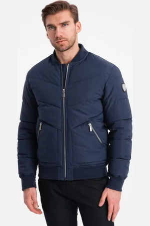 Ombre Clothing Stylová pánská granátová bomber bunda V2 OM-JALP-0143