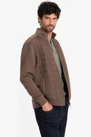 Ombre Clothing Hnědá prošívaná přechodná bunda V3 JANP-0193