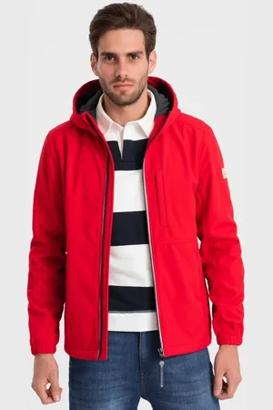 Ombre Clothing Poutavá červená sportovní bunda V6 JANP-0137