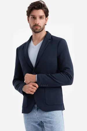 Ombre Clothing Originální tmavě modré sako V1 BLZB-0127