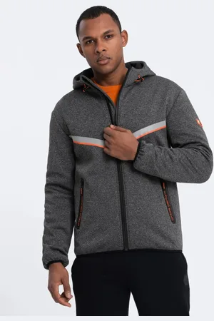 Ombre Clothing Poutavá grafitová sportovní bunda V1 JANP-0139