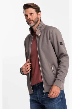 Ombre Clothing Trendy popelavá bomber bunda V2 JANP-0154