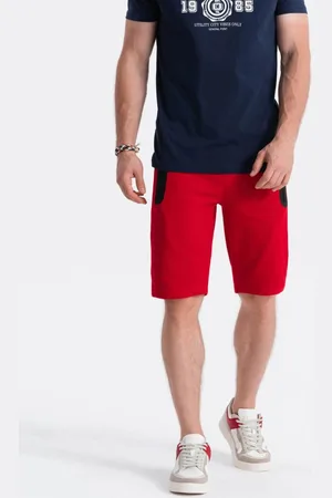Ombre Clothing Stylové červené kraťasy W239