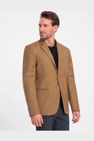 Ombre Clothing Elegantní karamelové sako V2 BLZB-0115