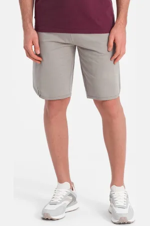 Ombre Clothing Tmavě béžové teplákové kraťasy V3 SRSK-0105