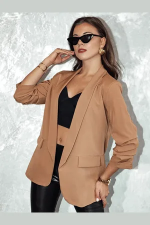 D-Street Oversize dámské sako béžové barvy ELEGANTIS
