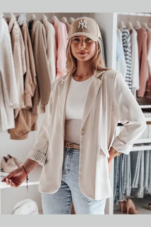 D-Street Béžové dámské oversize sako RESIDAL