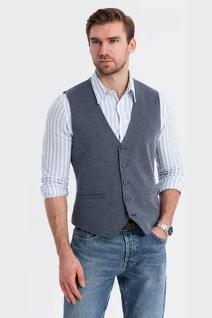 Ombre Clothing Módní elegantní granátová pánská vesta V1 BLZV-0147
