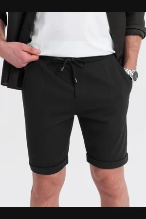 Ombre Clothing Černé chinos kraťasy V2 SRCS-0170