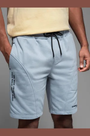 Ombre Clothing Sportovní modré teplákové kraťasy V1 SRSK-0138