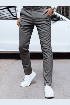 D-Street Tmavě šedé elegantní pánské kalhoty