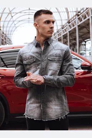 D-Street Pánská šedá džínová košile