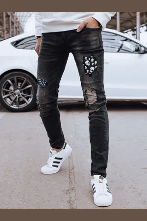D-Street Černé džíny s lebkami