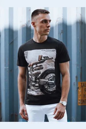 D-Street Originální černé tričko s motivem motocyklu