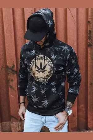 D-Street Černá mikina s originálním potiskem pro muže