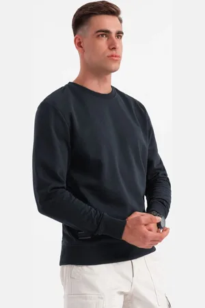 Ombre Clothing Základní bavlněná pánská mikina v černé barvě V9 om-ssbn-0159