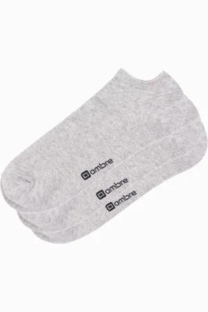 Ombre Clothing Šedé pánské kotníkové ponožky u154