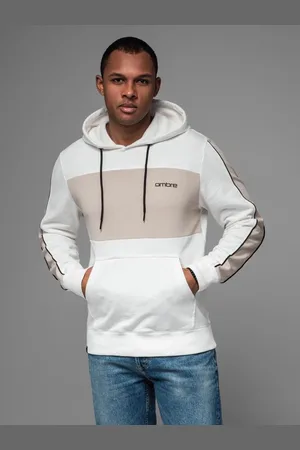 Ombre Clothing Nadčasová bílá pánská mikina V1 SSNZ-0225