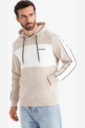 Ombre Clothing Nadčasová béžová pánská mikina V2 SSNZ-0225