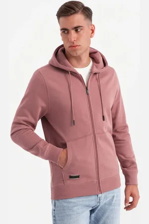 Ombre Clothing Bavlněná mikina pro muže růžová v4 om-ssbz-0160