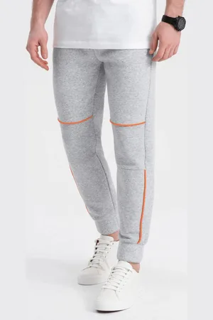 Ombre Clothing Pohodlné tepláky s prošíváním v šedé barvě om-pask-0145