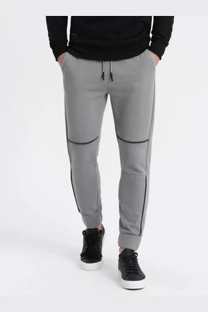 Ombre Clothing Pohodlné tepláky s prošíváním v šedé barvě om-pask-0145